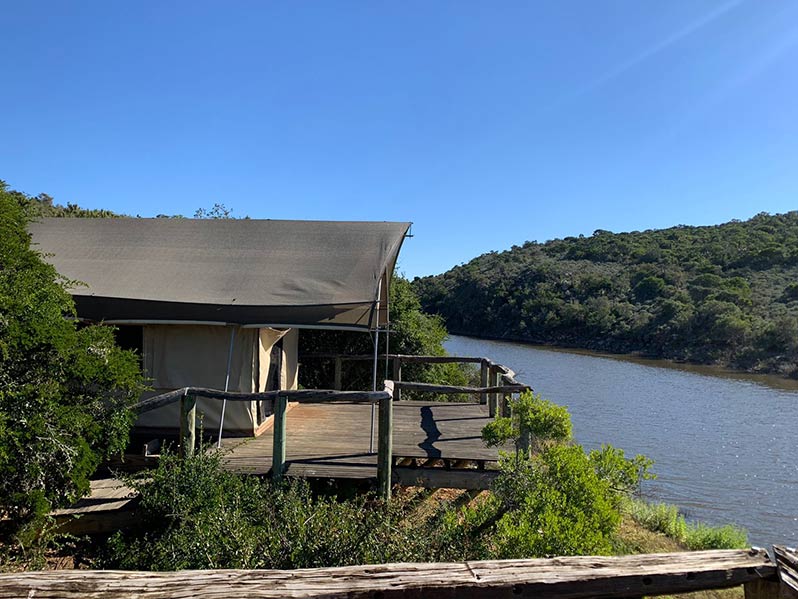 Tent on river